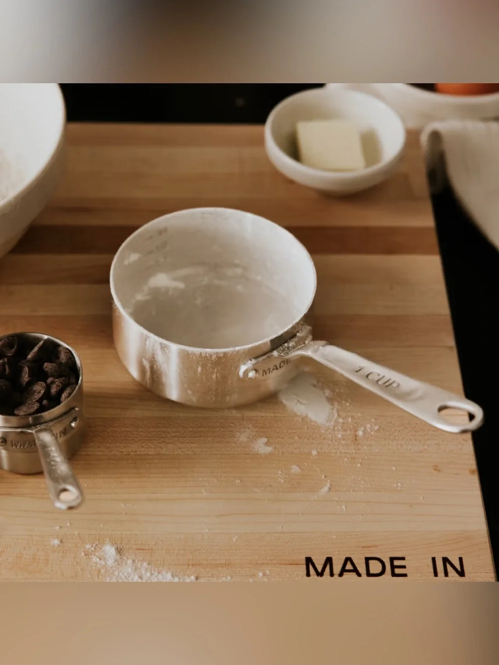 NWT Made In Stainless Steel Measuring Cup Set